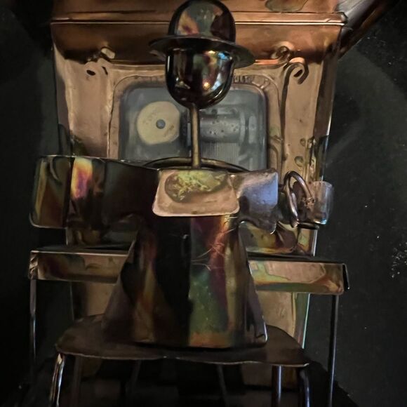 Handmade Wind-Up Artisan Metal Piano Man Music Box - Picture 4 of 9